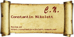 Constantin Nikolett névjegykártya